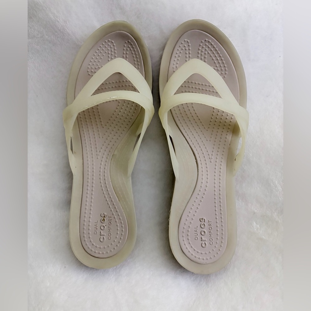 CROCS Isabella Women's Cream Sandals 8.
